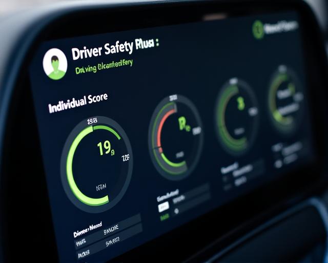 UI displaying a driver safety scorecard with individual metrics.