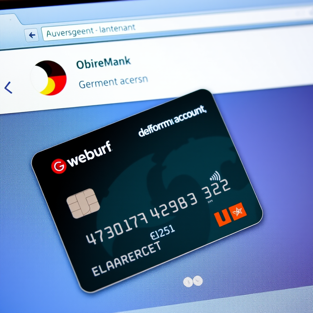 Deutsches Girokonto mit EC-Karte und Online-Banking-Bildschirm