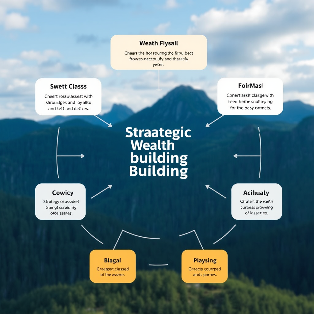 Strategisches Vermögensaufbau-Diagramm zeigt verschiedene Anlageklassen und Diversifikation